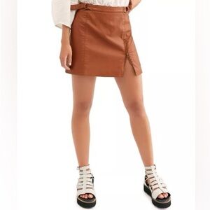 Free People midnight magic faux leather skirt